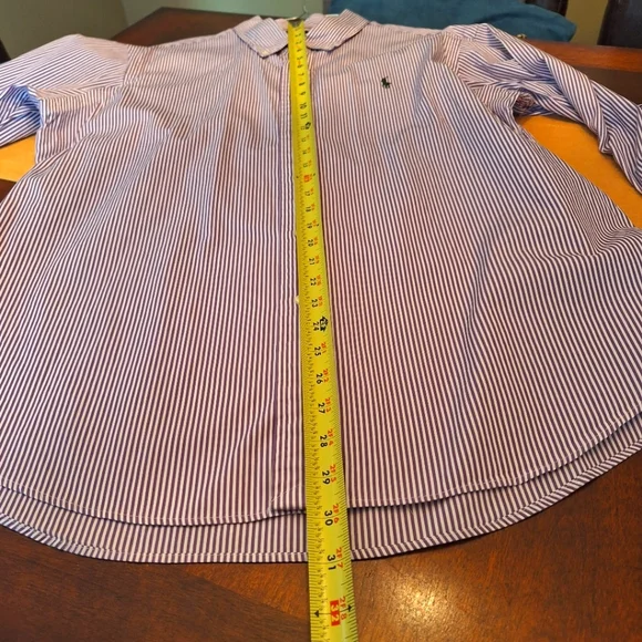 Blue Label Ralph Lauren Office Button Down Shirt in Purple and White XL - Picture 14 of 16